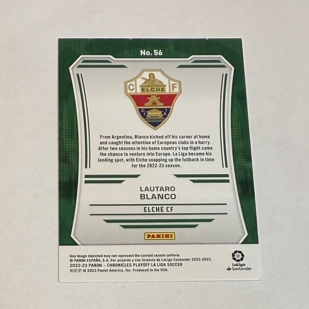 Trading card soccer 2022/23 Panini- Chronic Play off La Liga# 56 Lautaro Blanco - Picture 2 of 10